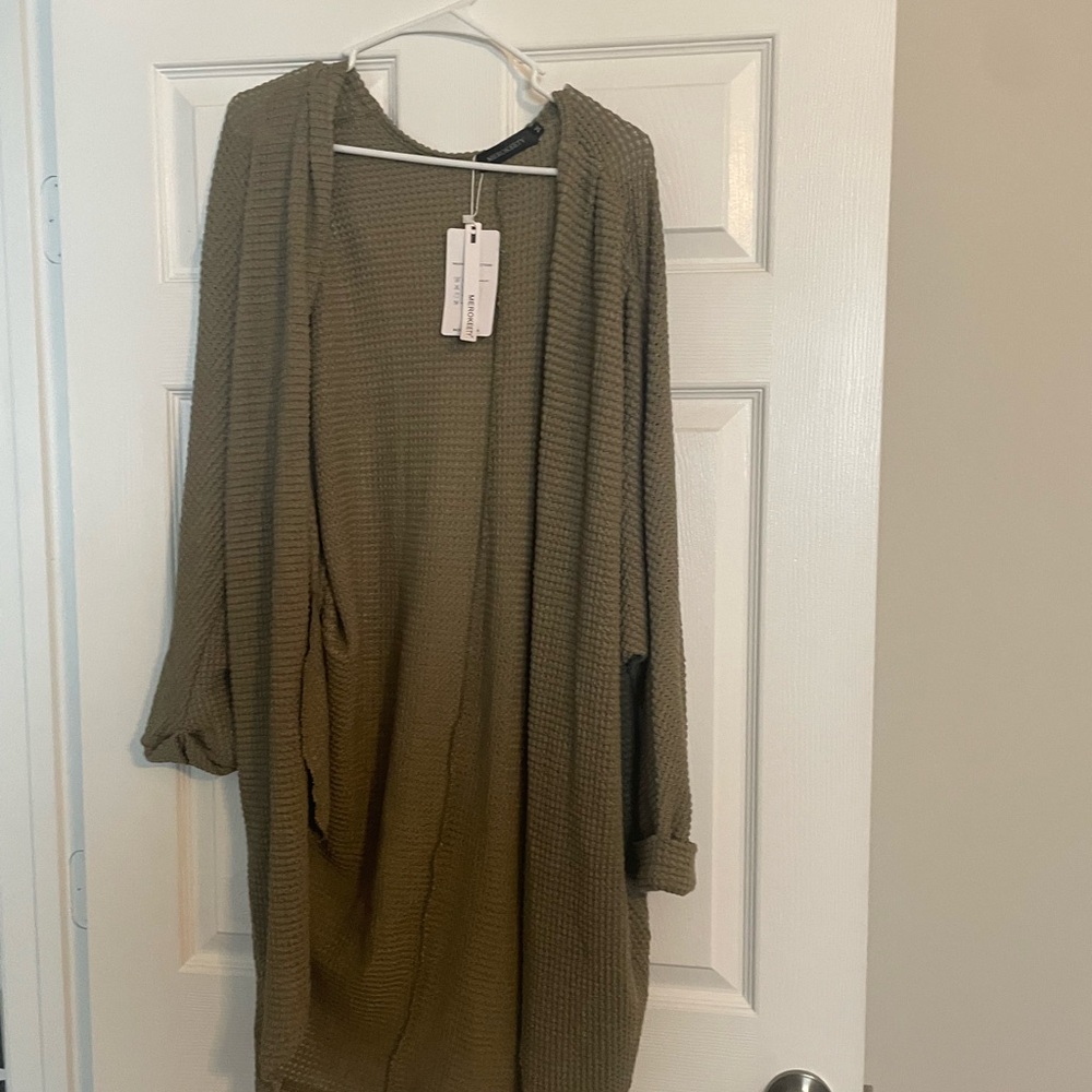 Green Shrug Poncho with Drapey Silhouette